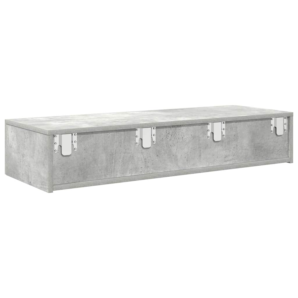 Étagère murale avec tiroirs gris béton bois d'ingénierie - XIOS