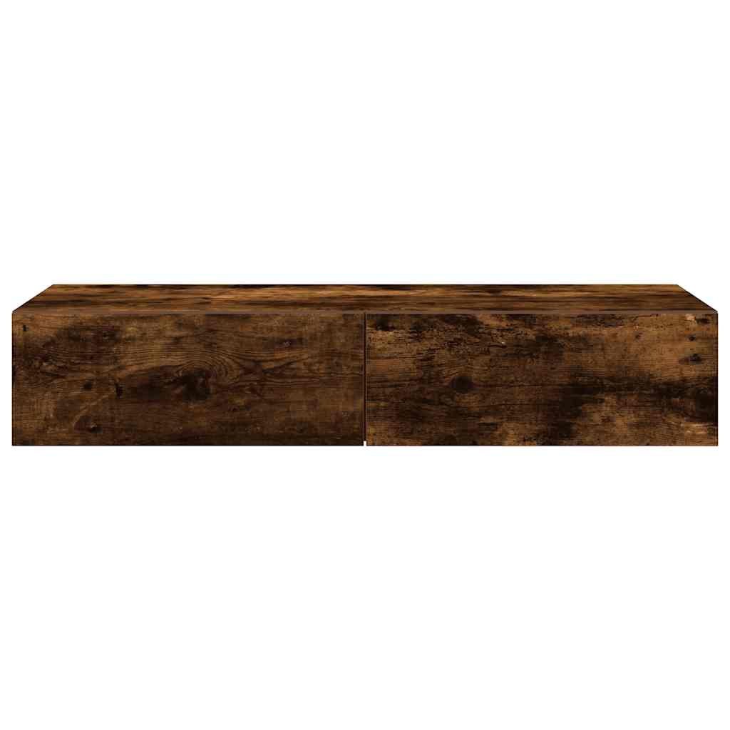 Étagère murale avec tiroirs chêne fumé bois d'ingénierie - XIOS