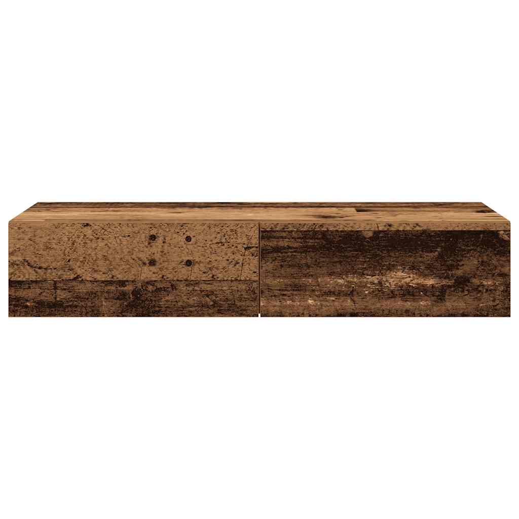 Étagère murale avec tiroirs vieux bois bois d'ingénierie - XIOS
