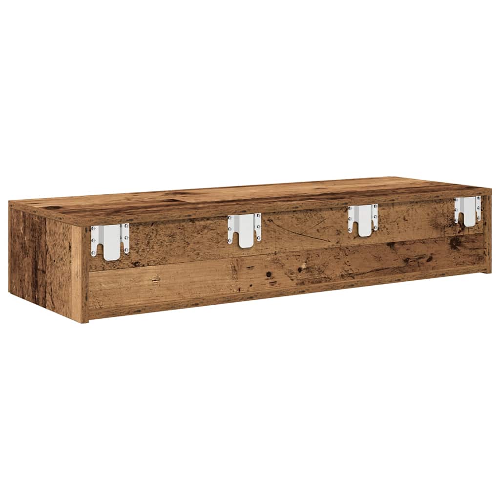 Étagère murale avec tiroirs vieux bois bois d'ingénierie - XIOS