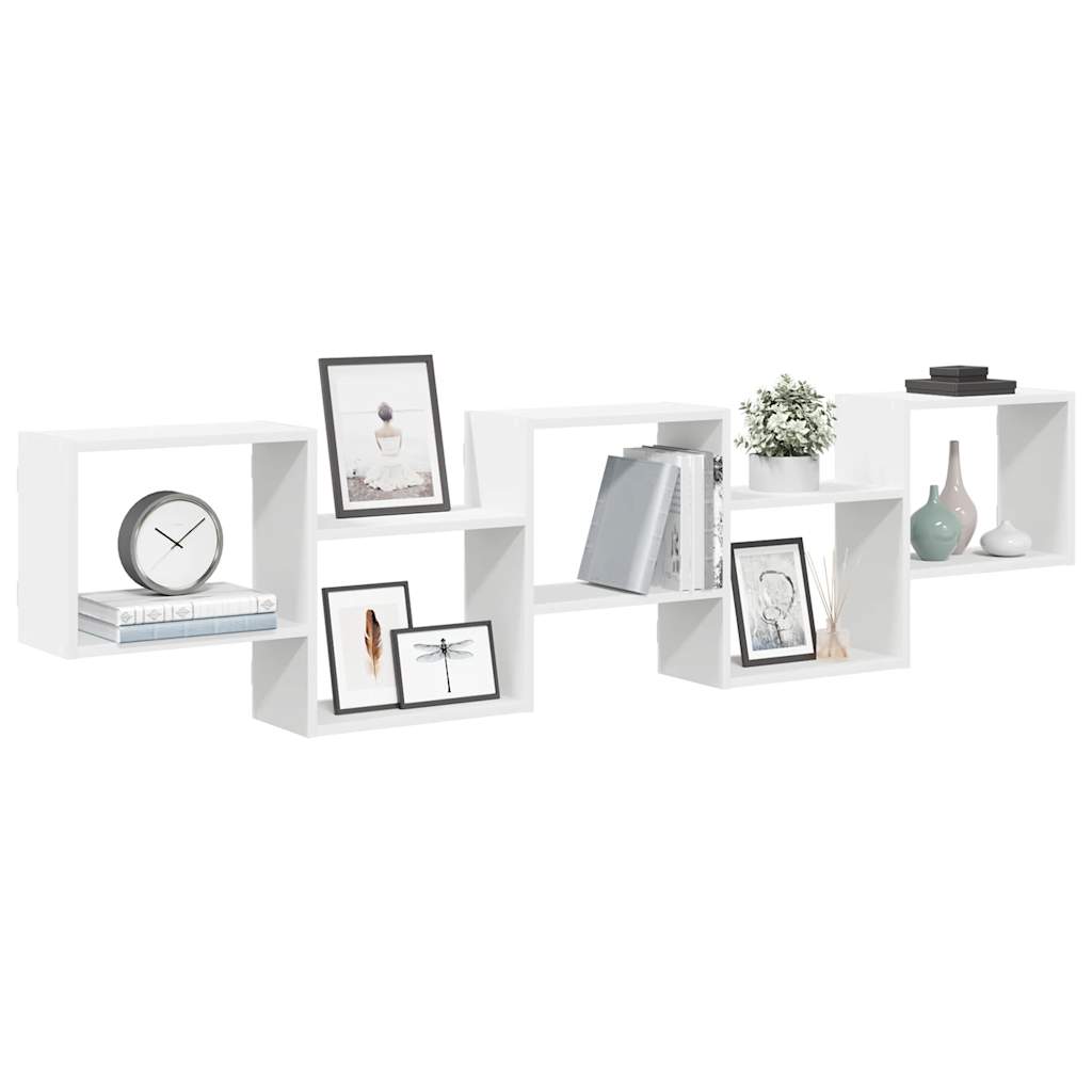 Étagère cube murale 5 compartiments blanc bois d'ingénierie - XIOS