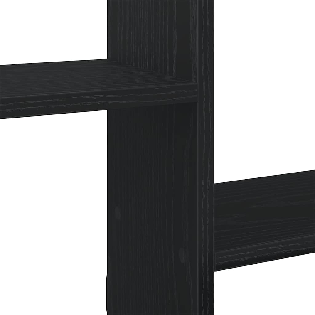 Étagère cube murale 5 compartiments noir bois d'ingénierie - XIOS