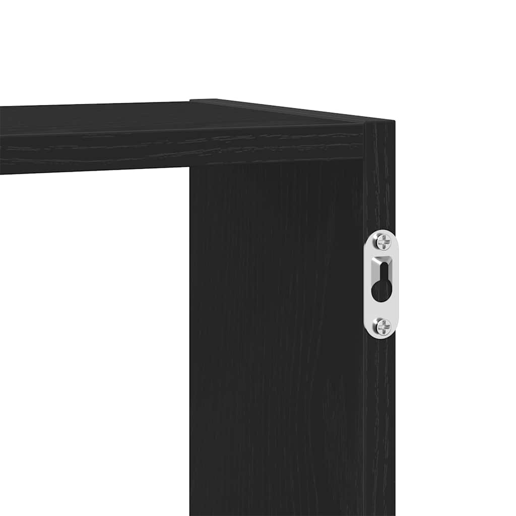 Étagère cube murale 5 compartiments noir bois d'ingénierie - XIOS