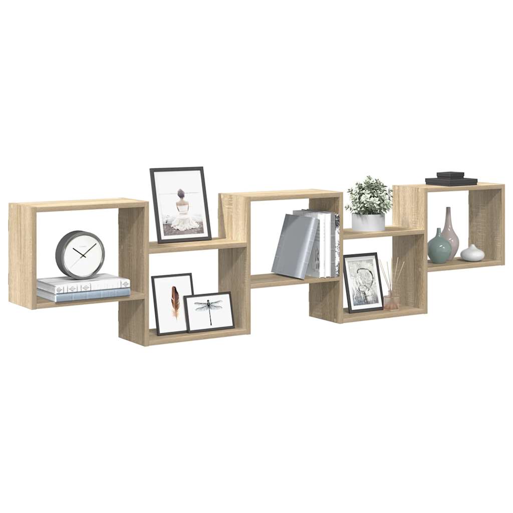 Étagère cube murale 5 compartiments chêne sonoma - XIOS