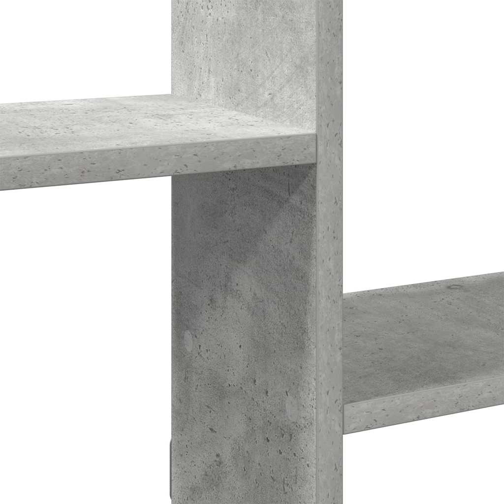 Étagère cube murale 5 compartiments gris béton bois ingénierie - XIOS