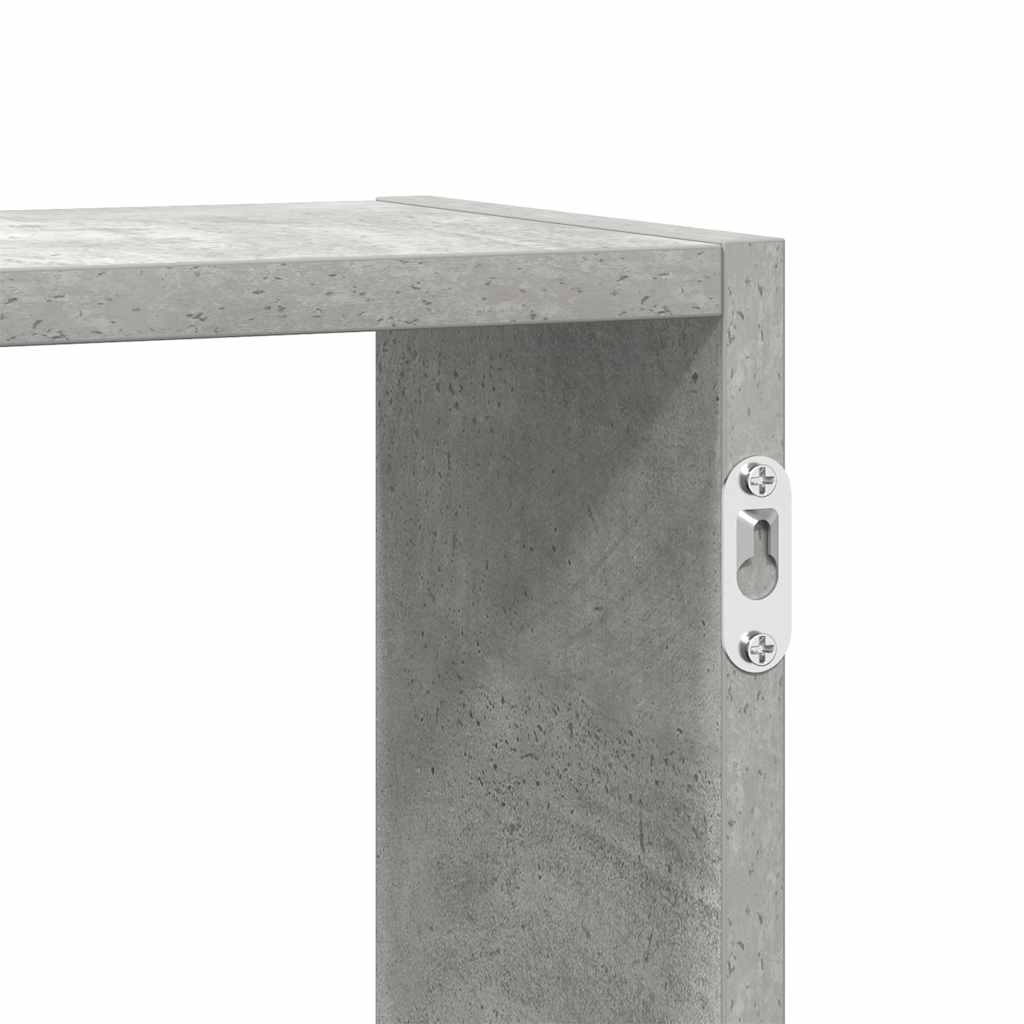 Étagère cube murale 5 compartiments gris béton bois ingénierie - XIOS