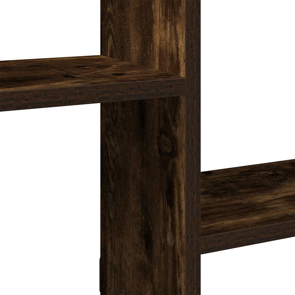 Étagère cube murale 5 compartiments chêne fumé bois ingénierie - XIOS