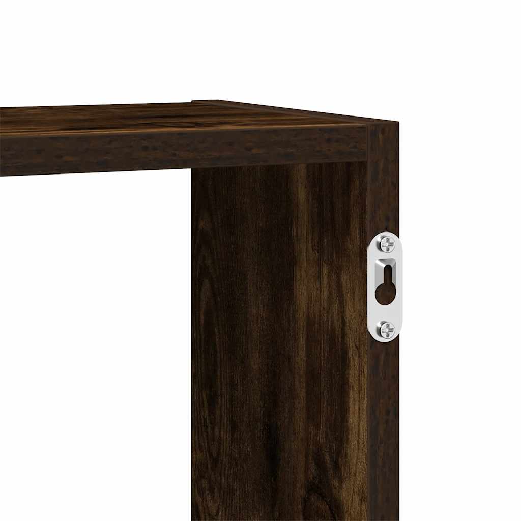 Étagère cube murale 5 compartiments chêne fumé bois ingénierie - XIOS