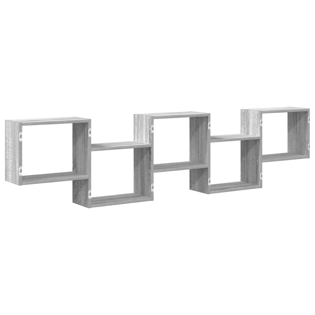 Étagère cube murale 5 compartiments sonoma gris - XIOS