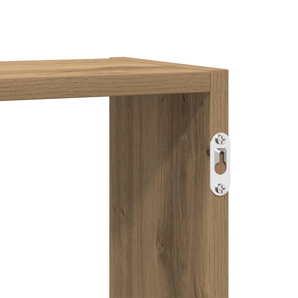 Étagère cube murale 5 compartiments chêne artisanal - XIOS