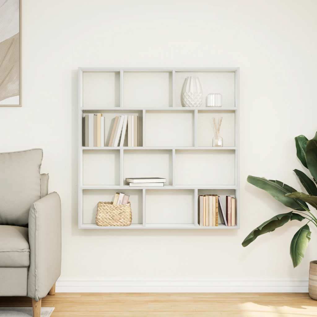 Étagère cube murale 12 compartiments blanc bois d'ingénierie - XIOS