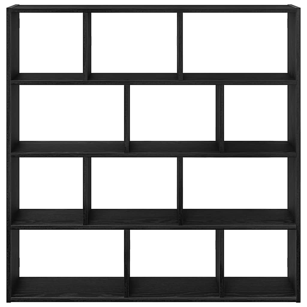 Étagère cube murale 12 compartiments noir bois d'ingénierie - XIOS