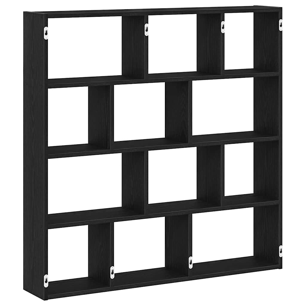 Étagère cube murale 12 compartiments noir bois d'ingénierie - XIOS