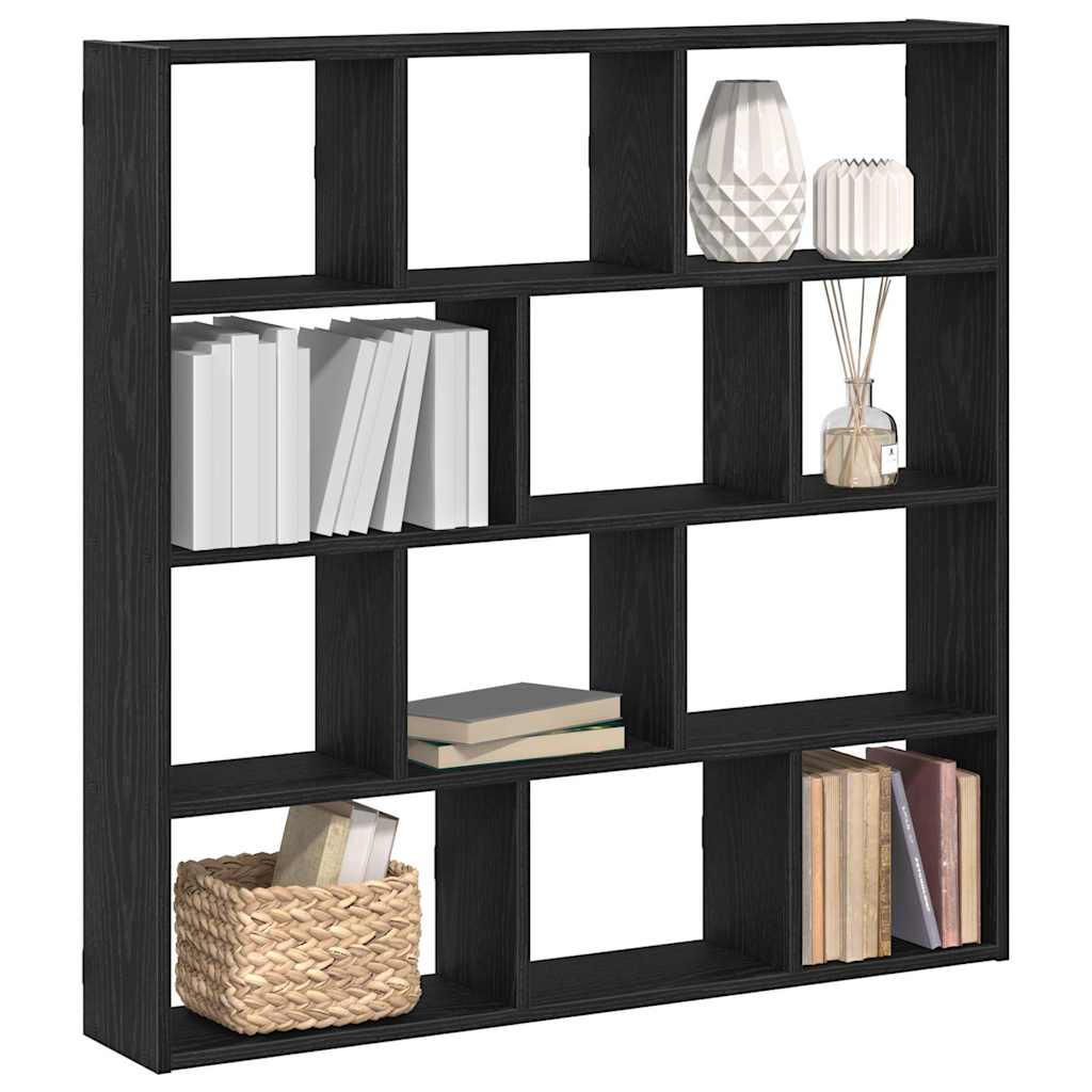 Étagère cube murale 12 compartiments noir bois d'ingénierie - XIOS