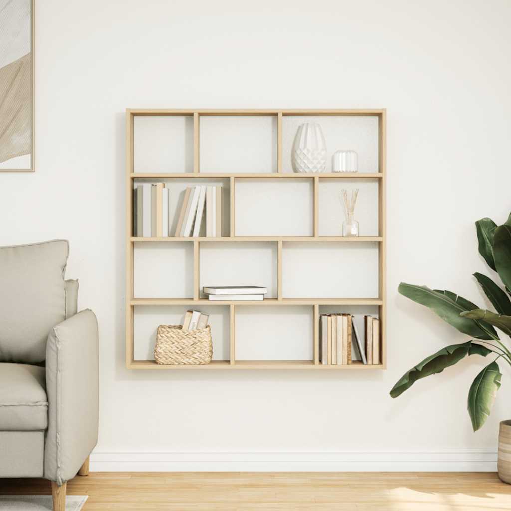 Étagère cube murale 12 compartiments chêne sonoma - XIOS