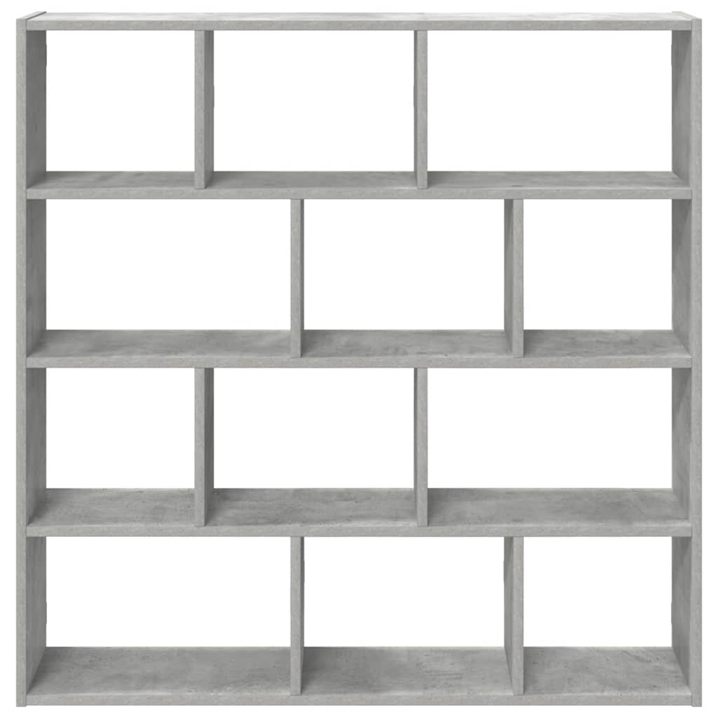 Étagère cube murale 12 compartiments gris béton bois ingénierie - XIOS