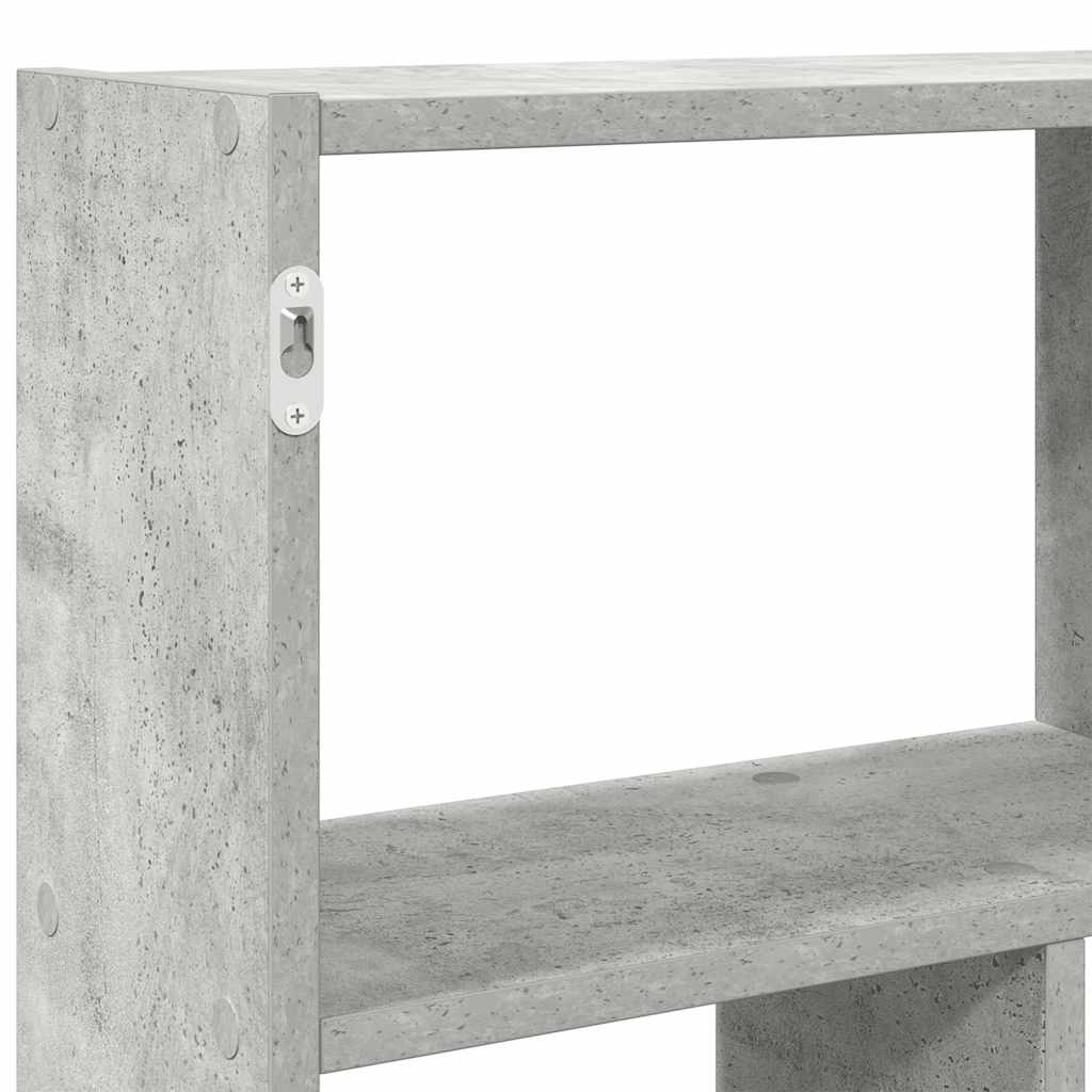 Étagère cube murale 12 compartiments gris béton bois ingénierie - XIOS