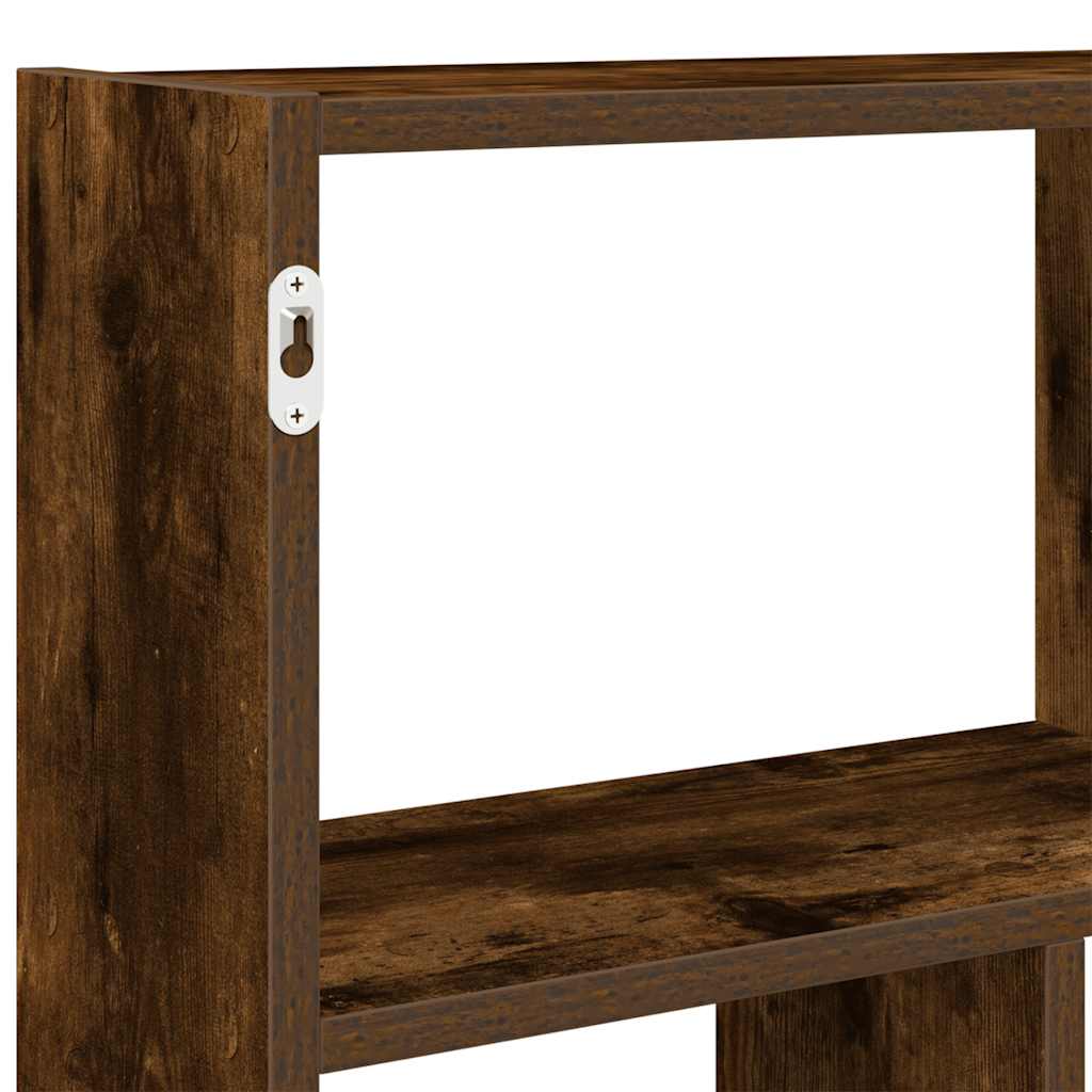 Étagère cube murale 12 compartiments chêne fumé bois ingénierie - XIOS