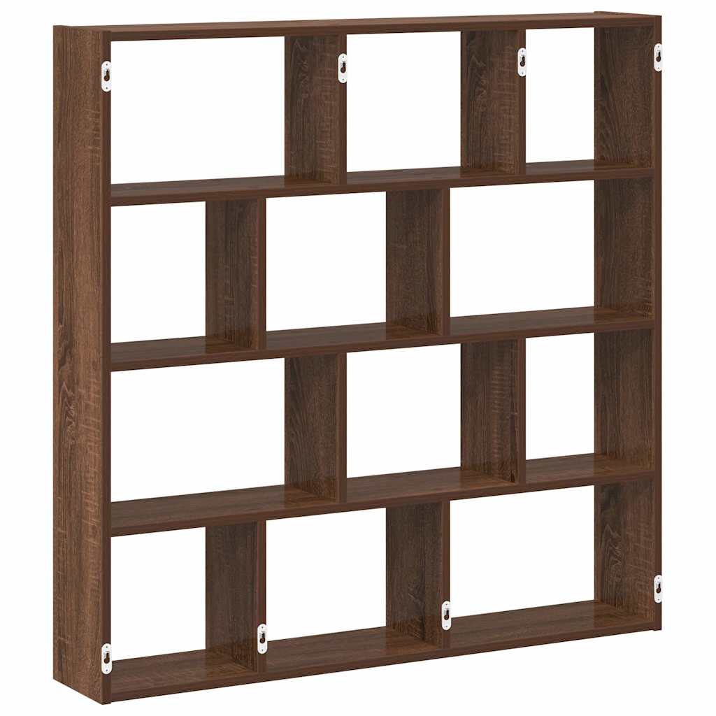 Étagère cube murale 12 compartiments chêne marron - XIOS