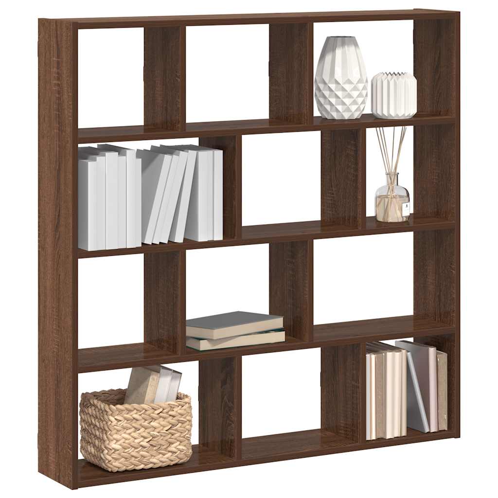Étagère cube murale 12 compartiments chêne marron - XIOS