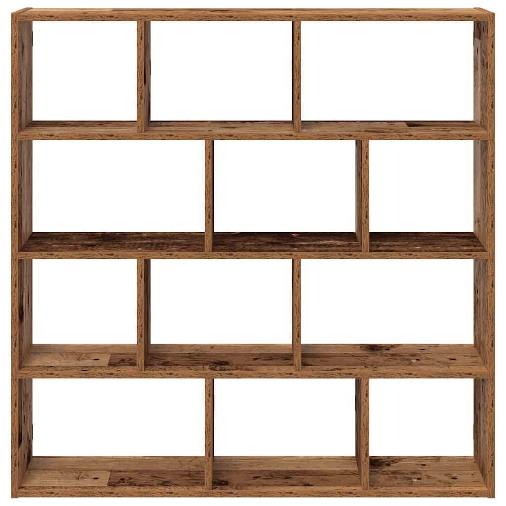 Étagère cube murale 12 compartiments vieux bois bois ingénierie - XIOS