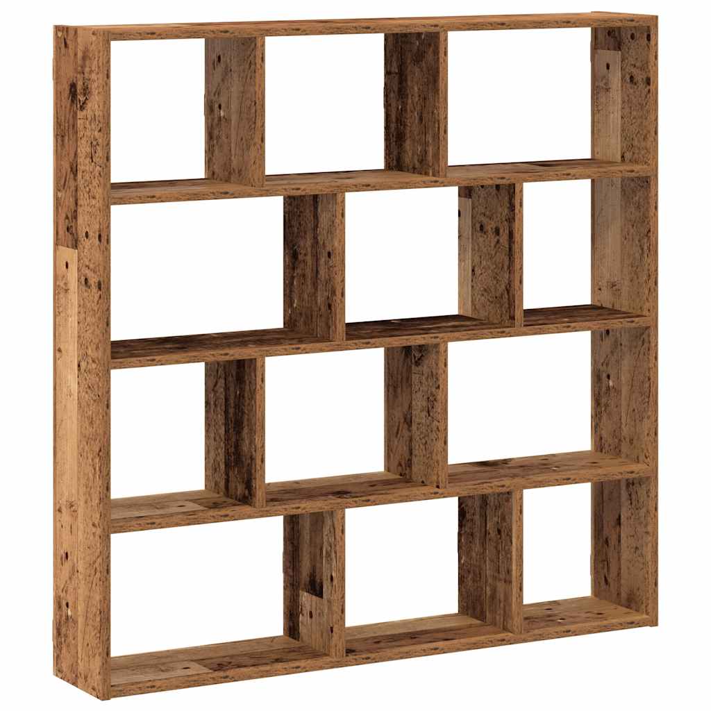 Étagère cube murale 12 compartiments vieux bois bois ingénierie - XIOS