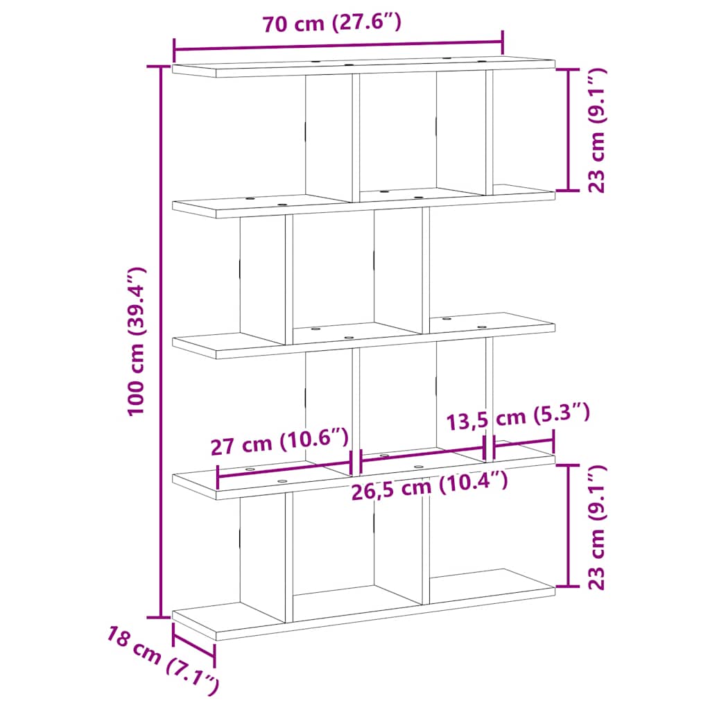 Étagère cube murale 12 compartiments chêne sonoma - XIOS
