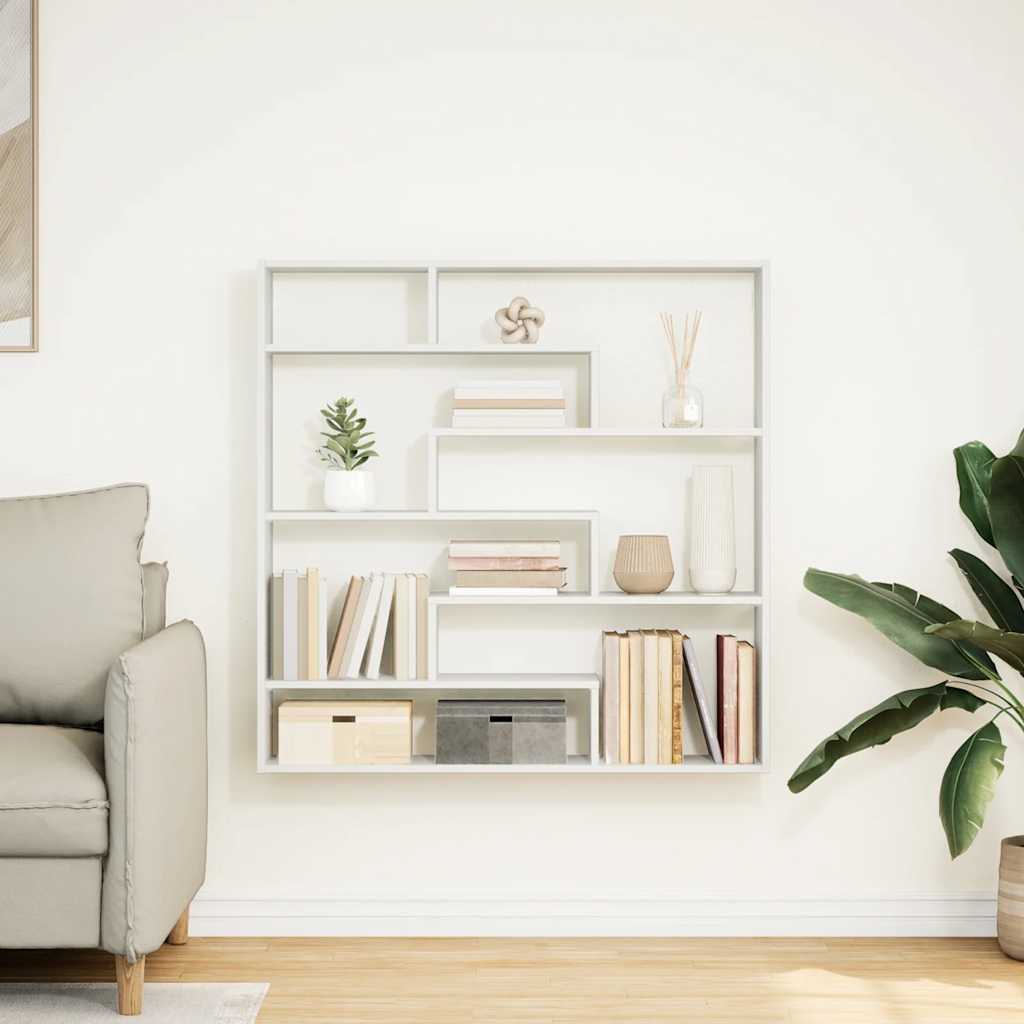 Étagère cube murale 7 compartiments blanc bois d'ingénierie - XIOS