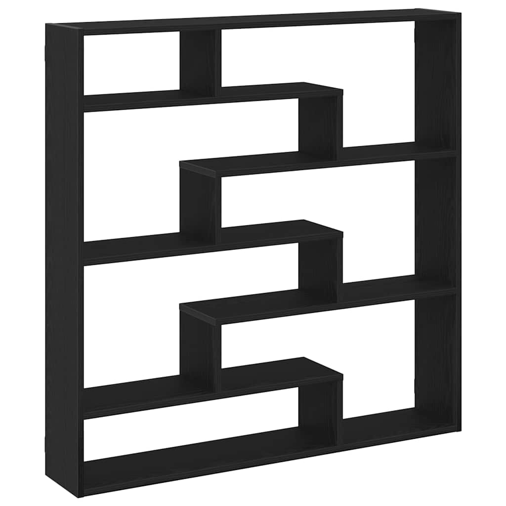Étagère cube murale 7 compartiments noir bois d'ingénierie - XIOS
