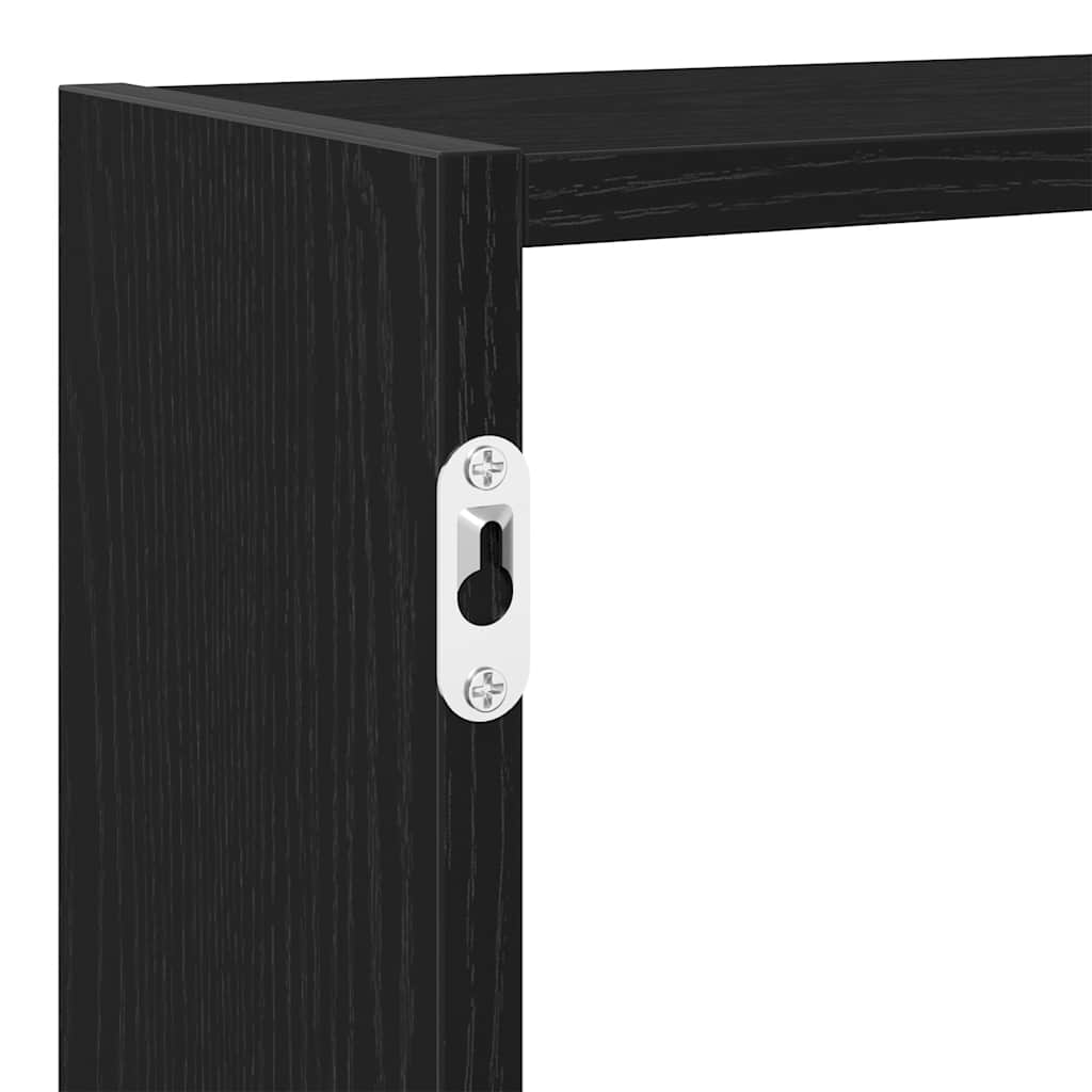 Étagère cube murale 7 compartiments noir bois d'ingénierie - XIOS