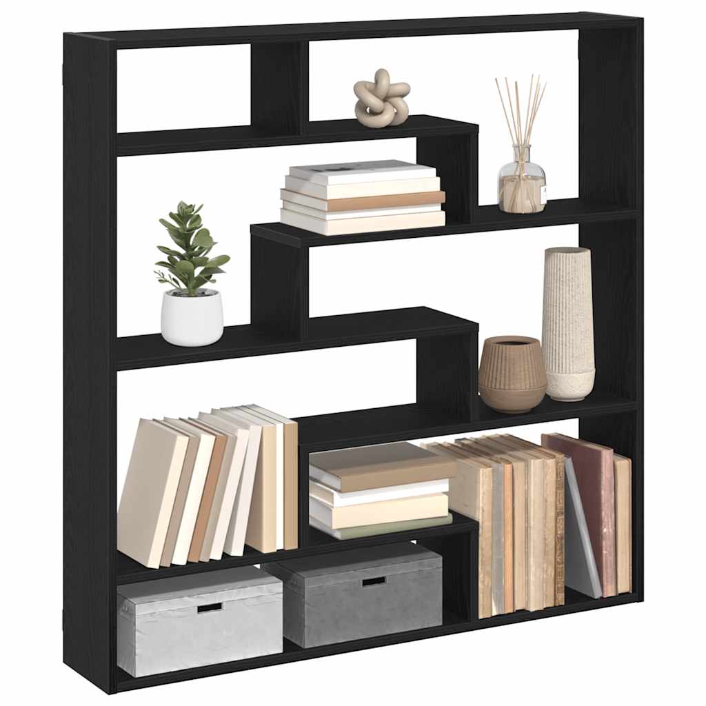Étagère cube murale 7 compartiments noir bois d'ingénierie - XIOS