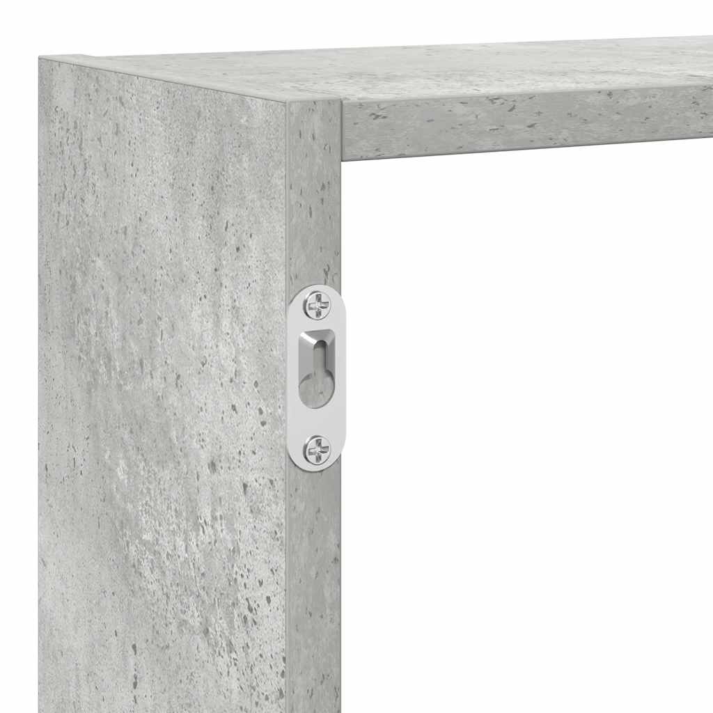 Étagère cube murale 7 compartiments gris béton bois ingénierie - XIOS