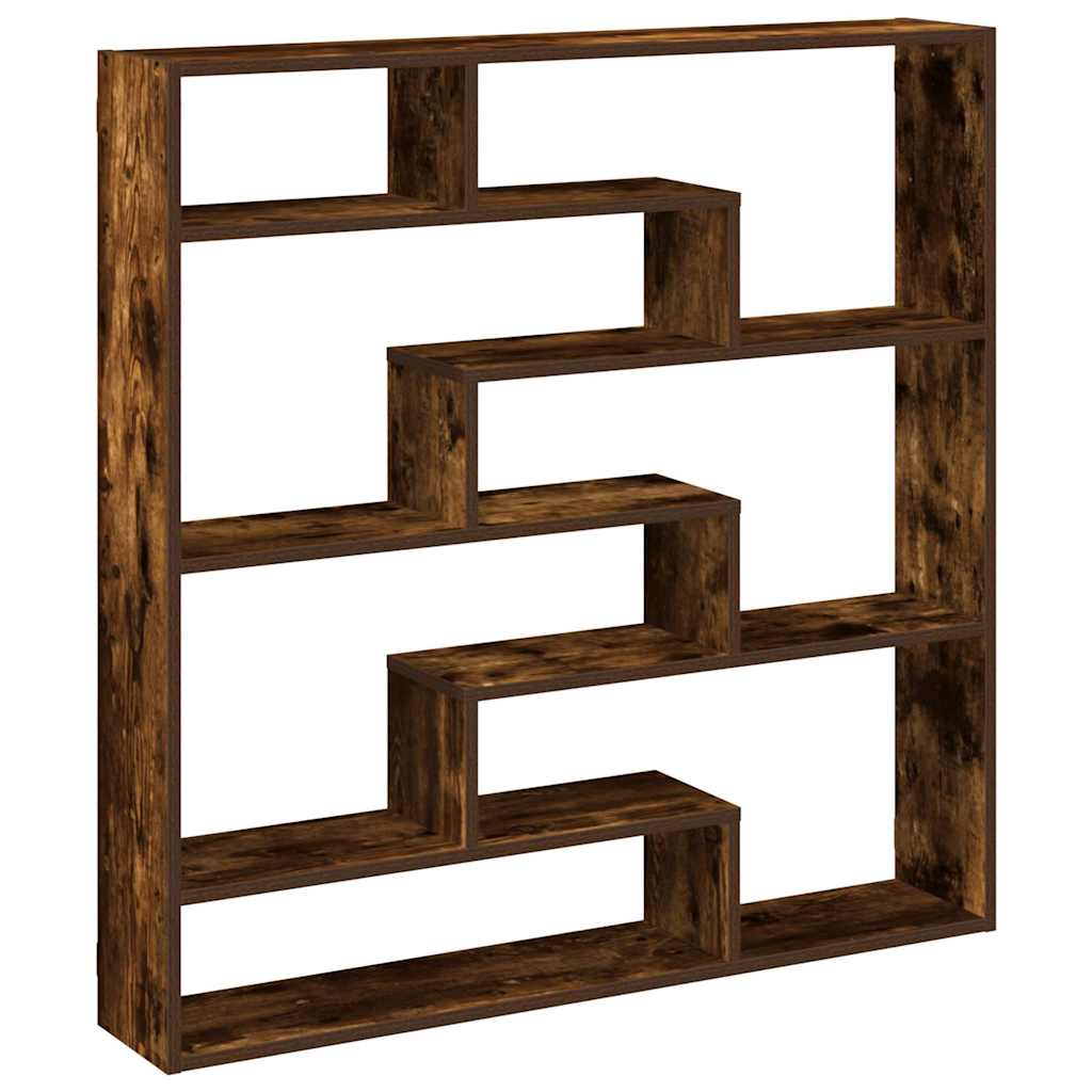 Étagère cube murale 7 compartiments chêne fumé bois ingénierie - XIOS