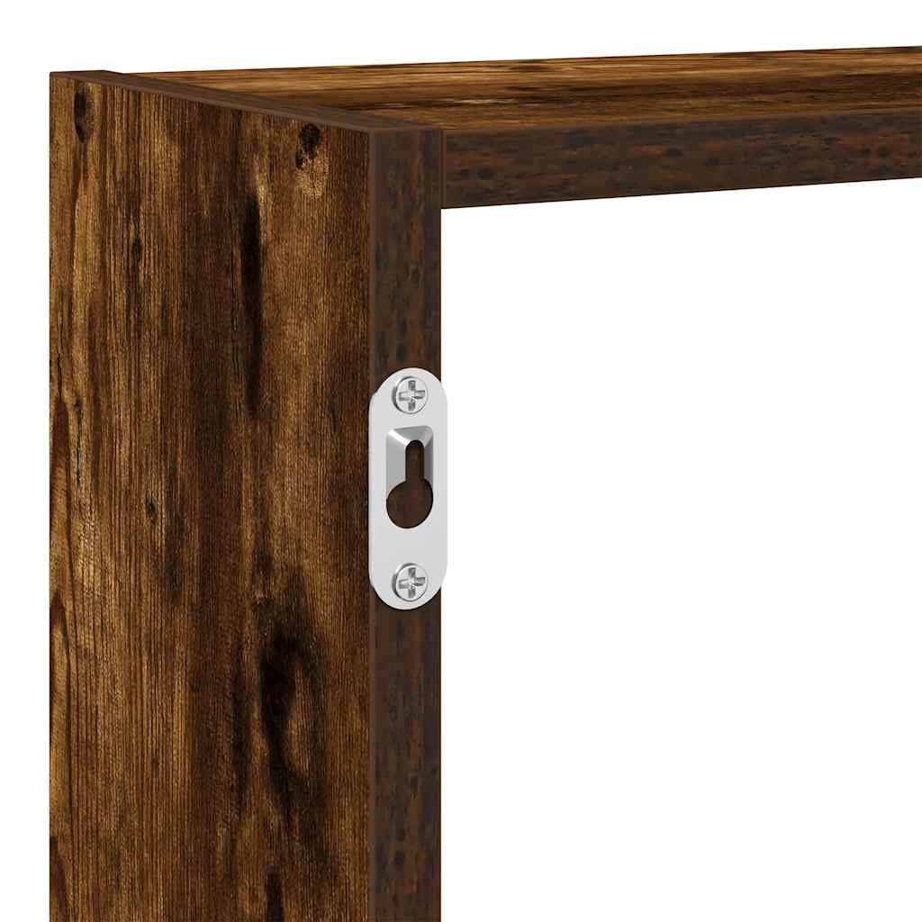Étagère cube murale 7 compartiments chêne fumé bois ingénierie - XIOS