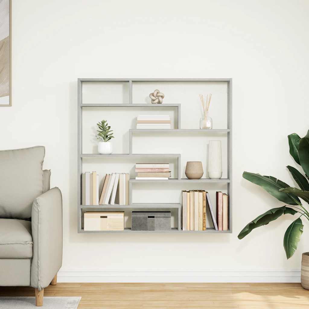Étagère cube murale 7 compartiments sonoma gris - XIOS