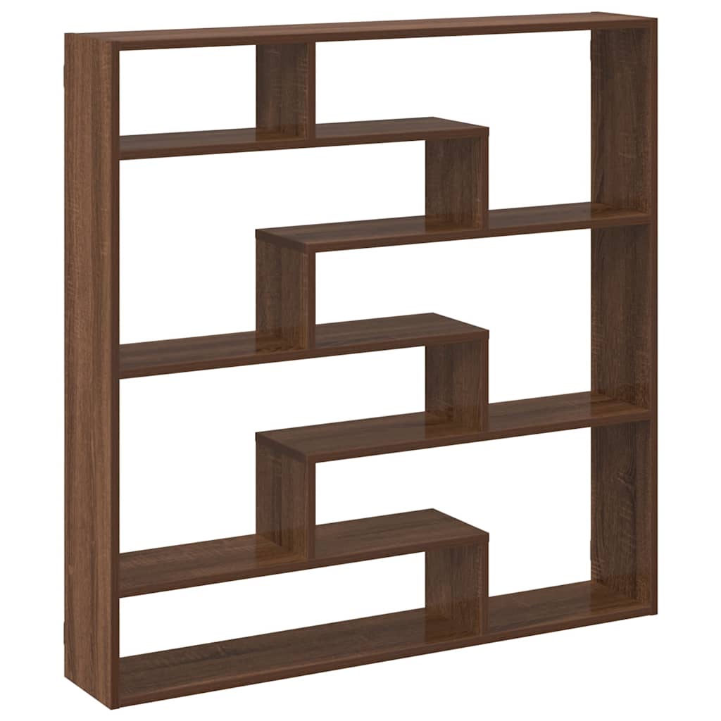 Étagère cube murale 7 compartiments chêne marron - XIOS