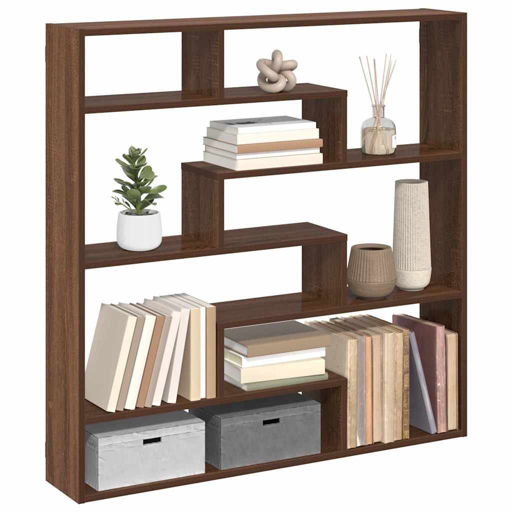 Étagère cube murale 7 compartiments chêne marron - XIOS