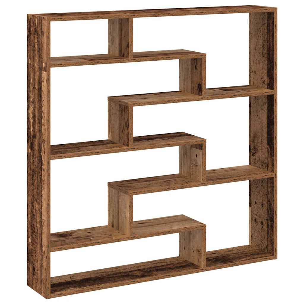 Étagère cube murale 7 compartiments vieux bois bois ingénierie - XIOS