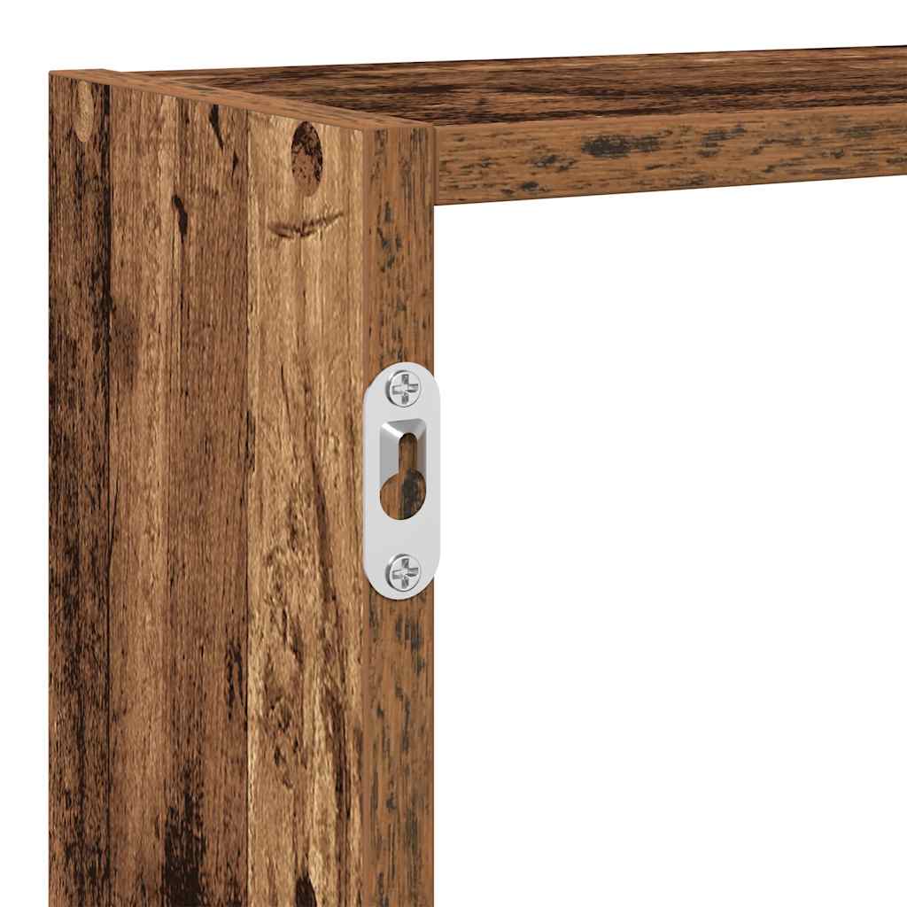 Étagère cube murale 7 compartiments vieux bois bois ingénierie - XIOS