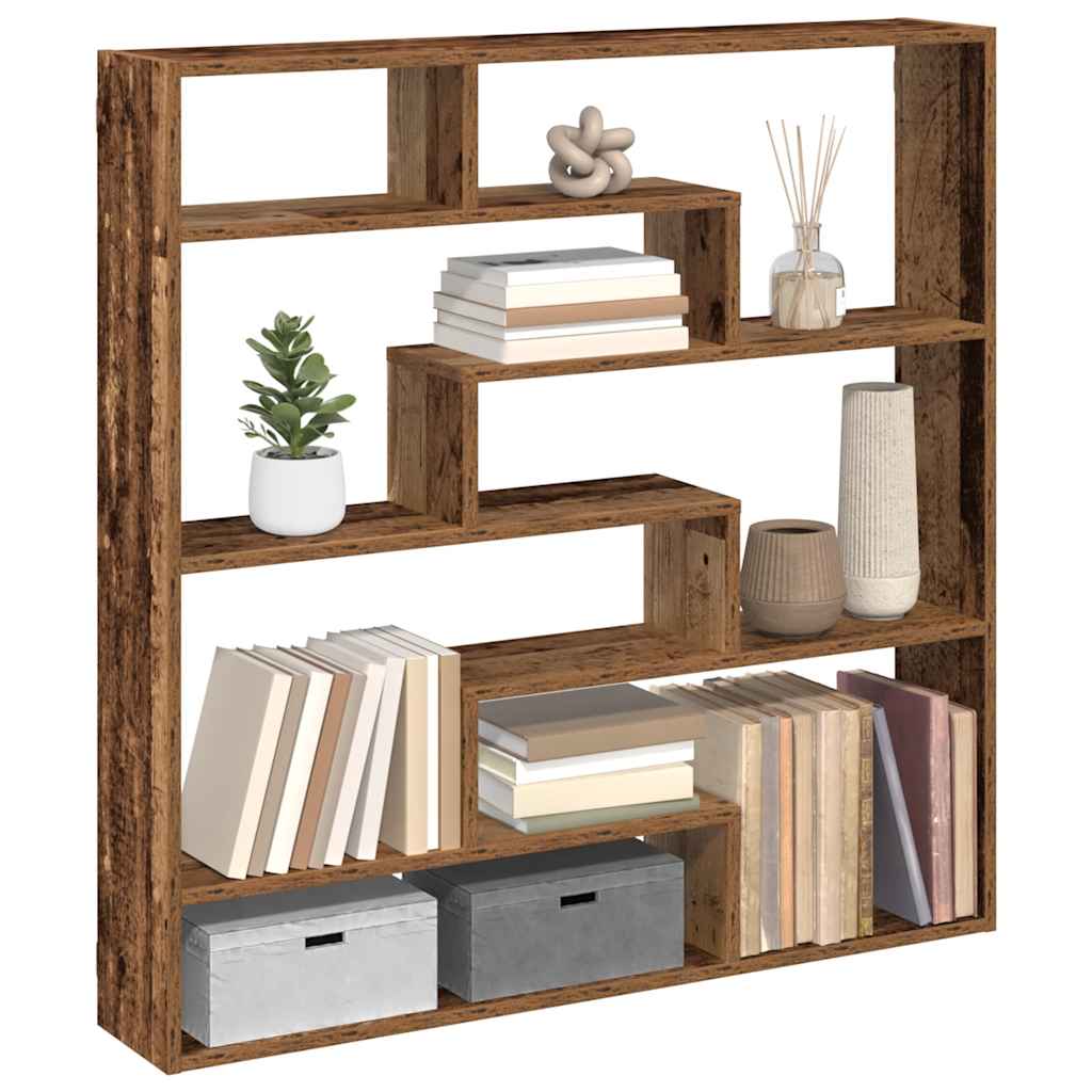 Étagère cube murale 7 compartiments vieux bois bois ingénierie - XIOS