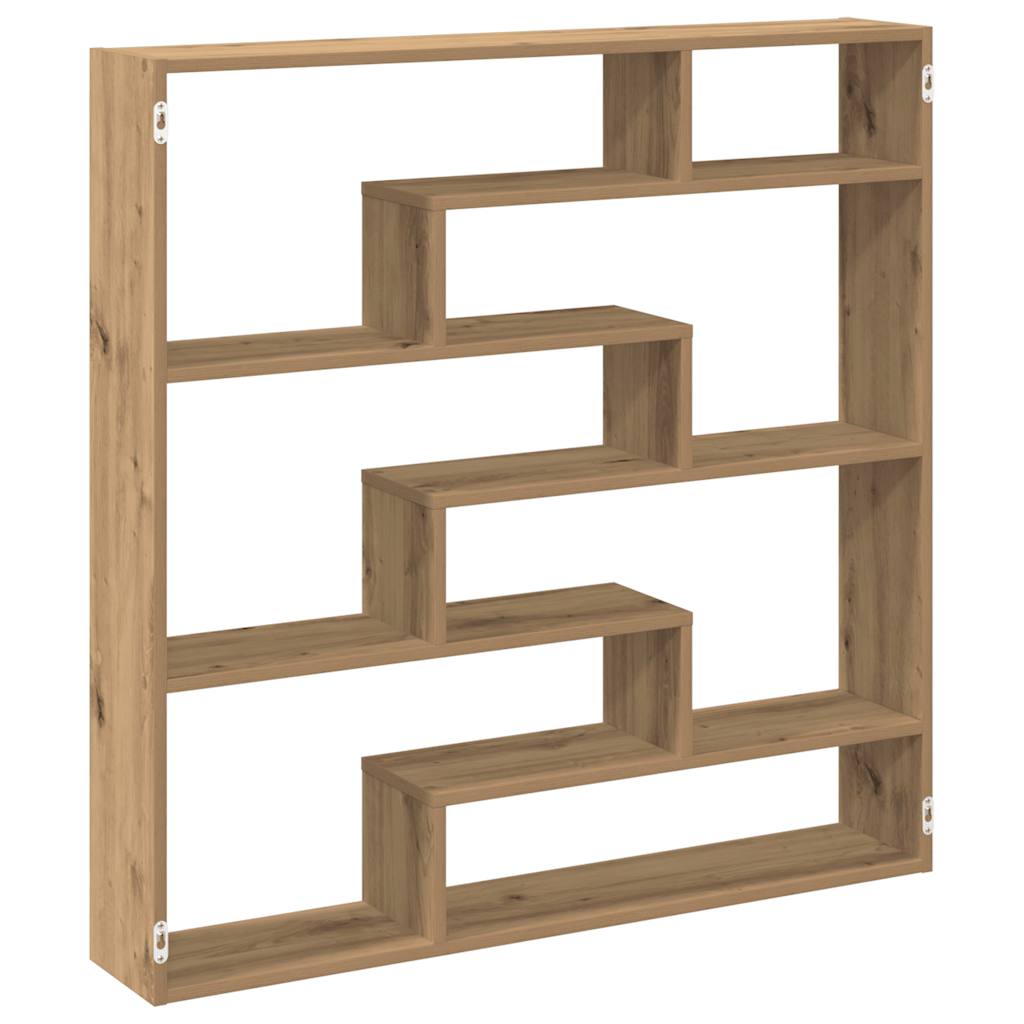 Étagère cube murale 7 compartiments chêne artisanal - XIOS