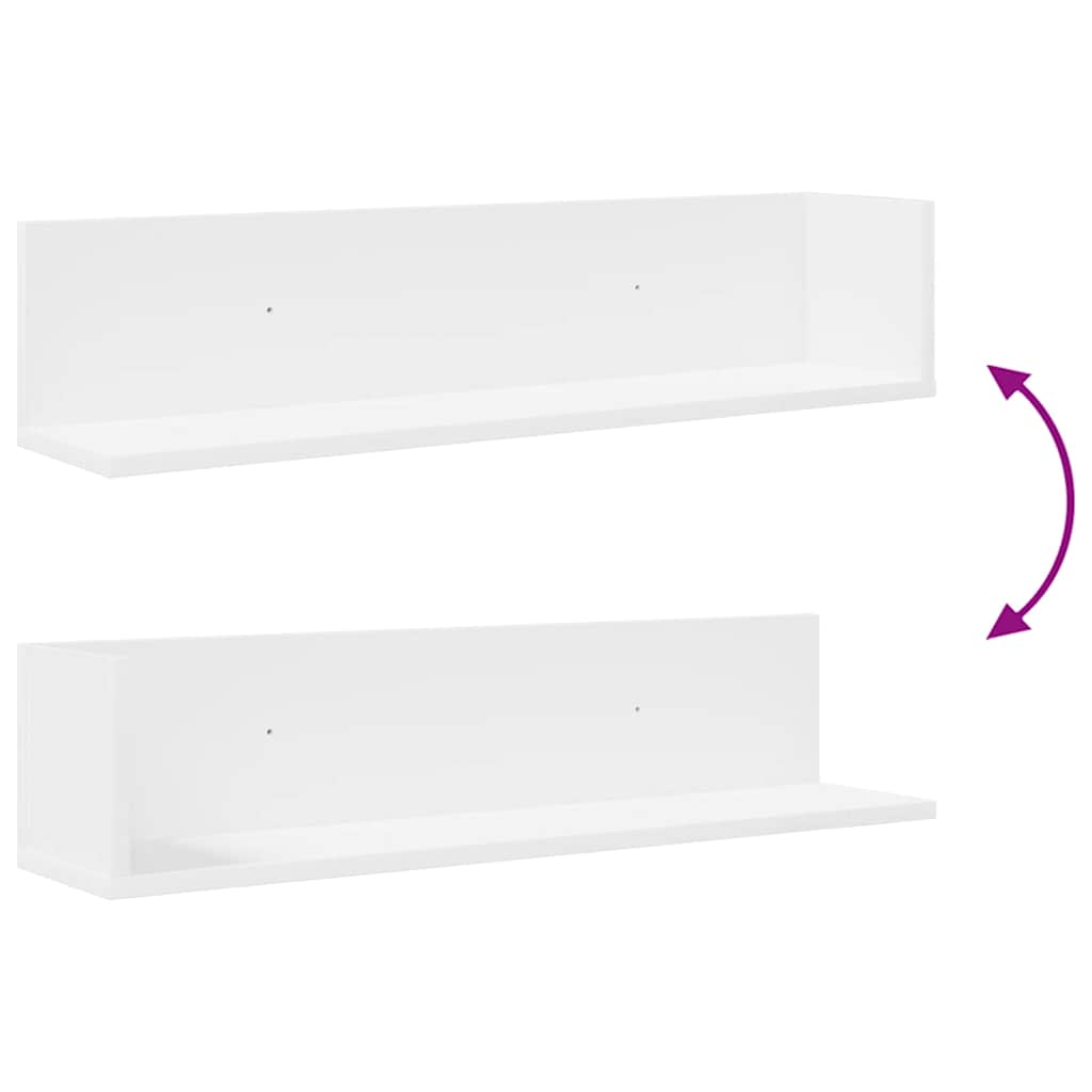 Étagères murales 2 pcs blanc 75x16,5x16,5 cm bois d'ingénierie - XIOS