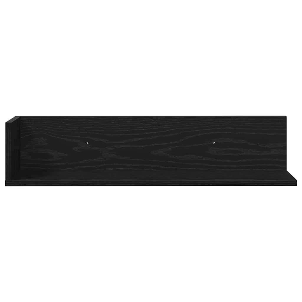 Étagères murales 2 pcs noir 75x16,5x16,5 cm bois d'ingénierie - XIOS