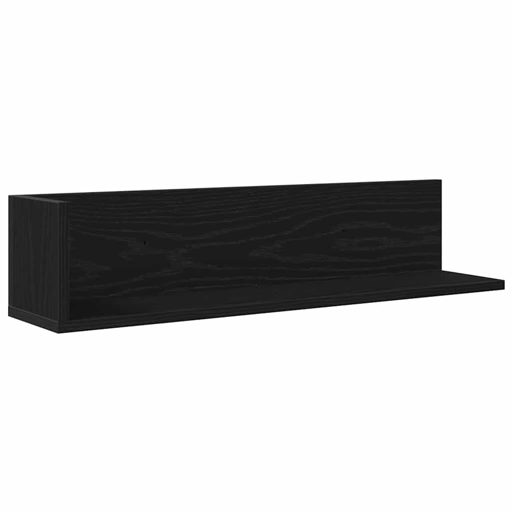 Étagères murales 2 pcs noir 75x16,5x16,5 cm bois d'ingénierie - XIOS