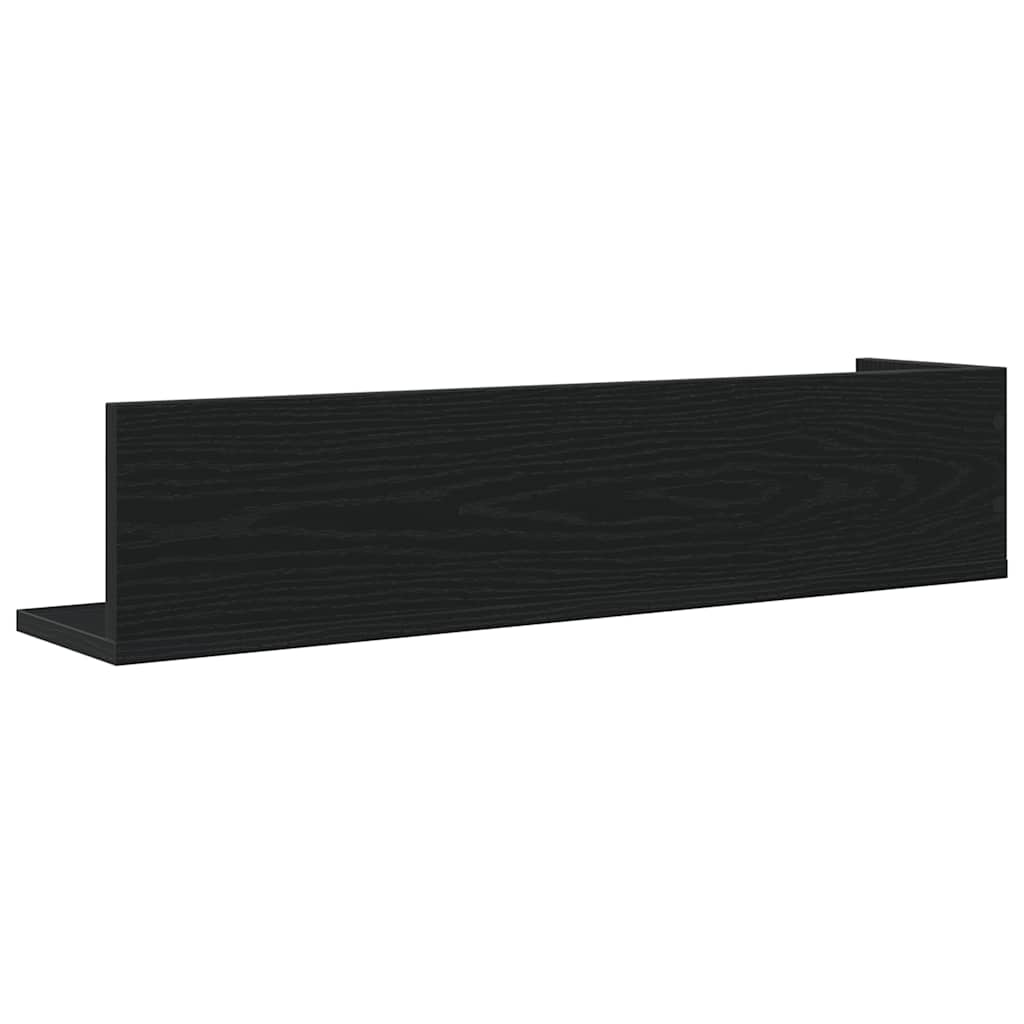 Étagères murales 2 pcs noir 75x16,5x16,5 cm bois d'ingénierie - XIOS