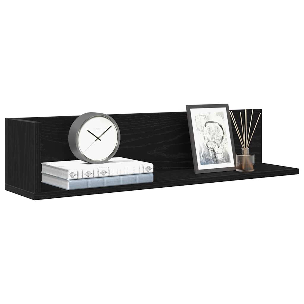 Étagères murales 2 pcs noir 75x16,5x16,5 cm bois d'ingénierie - XIOS