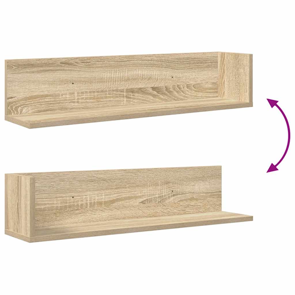 Étagères murales 2 pcs chêne sonoma 75x16,5x16,5 cm - XIOS