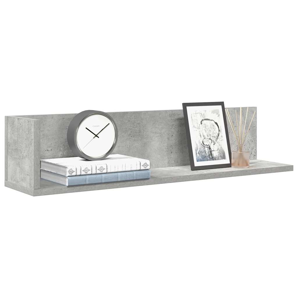 Étagères murales 2pcs gris béton 75x16,5x16,5cm bois ingénierie - XIOS