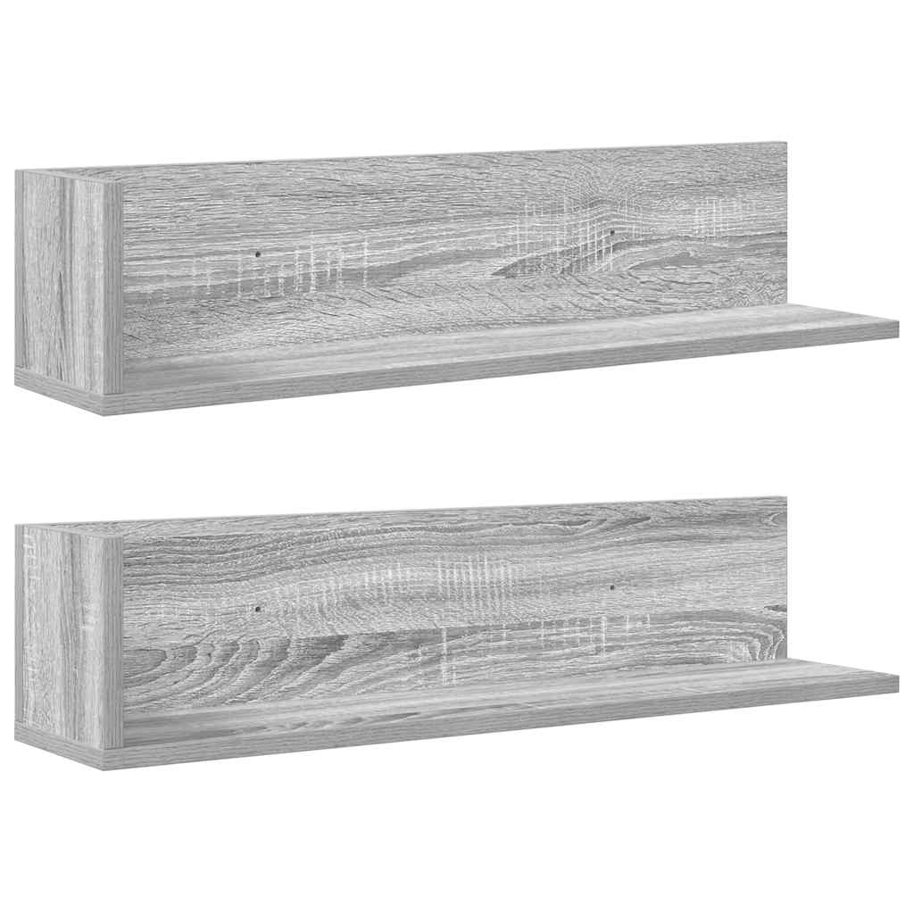 Étagères murales 2 pcs sonoma gris 75x16,5x16,5 cm - XIOS