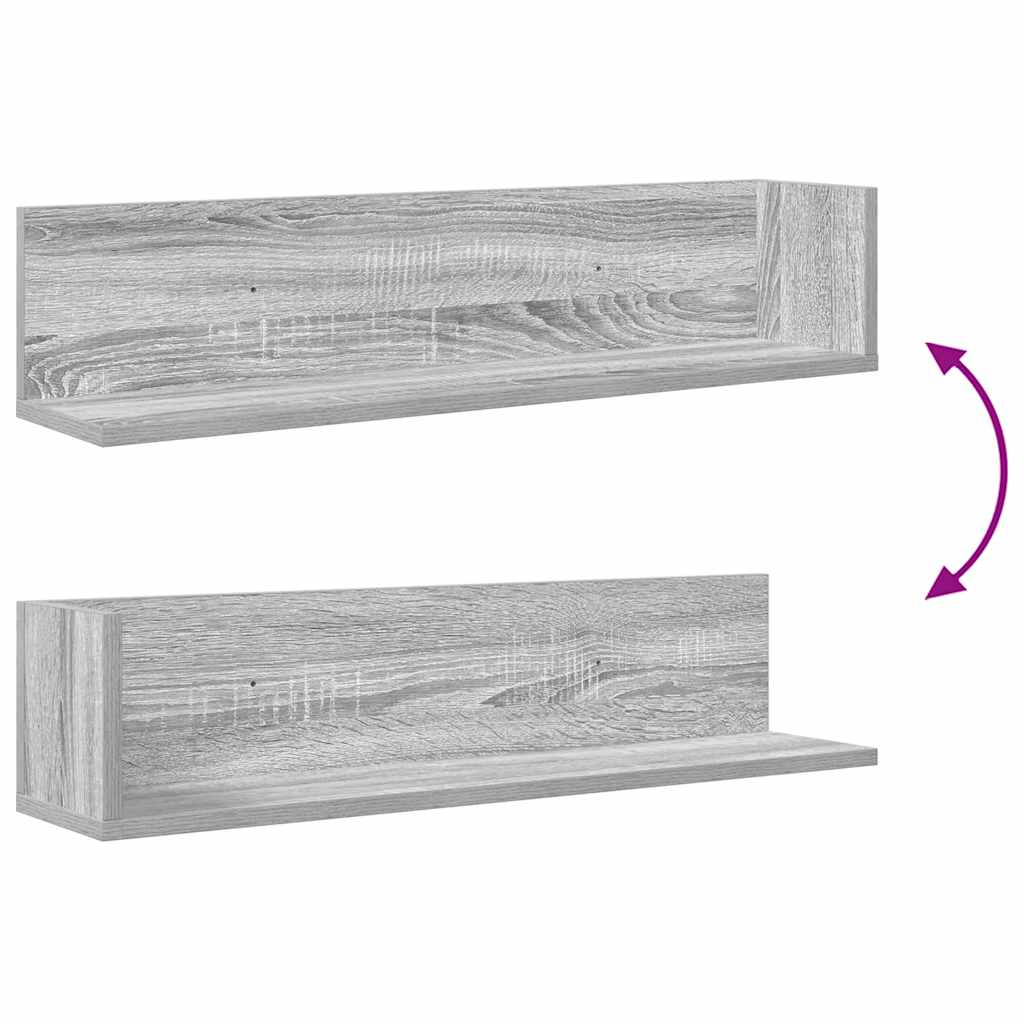 Étagères murales 2 pcs sonoma gris 75x16,5x16,5 cm - XIOS